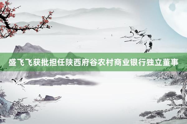 盛飞飞获批担任陕西府谷农村商业银行独立董事