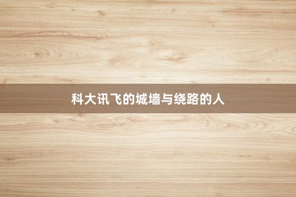 科大讯飞的城墙与绕路的人