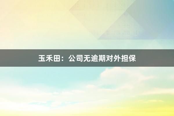 玉禾田：公司无逾期对外担保