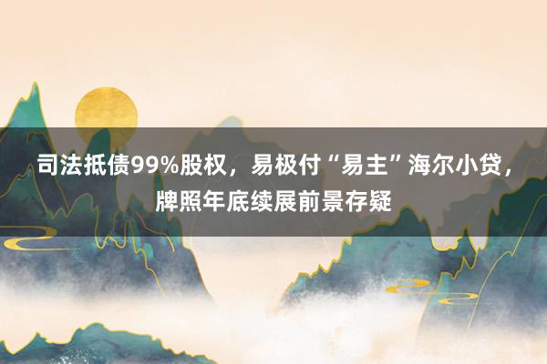 司法抵债99%股权，易极付“易主”海尔小贷，牌照年底续展前景存疑