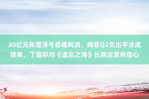30亿元账面浮亏吞噬利润，网易Q2交出平淡成绩单，丁磊称对《遗忘之海》长期运营有信心