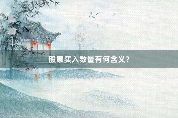股票买入数量有何含义？
