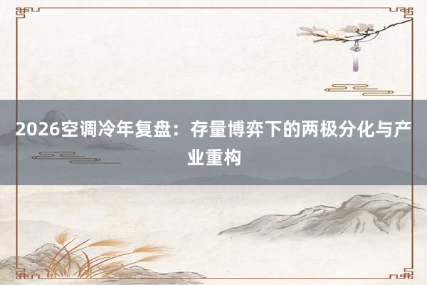 2026空调冷年复盘：存量博弈下的两极分化与产业重构