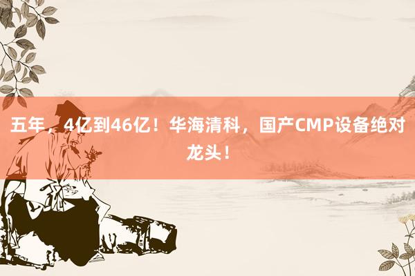 五年，4亿到46亿！华海清科，国产CMP设备绝对龙头！
