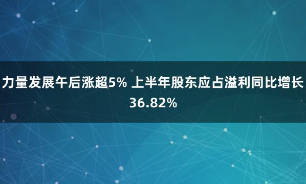 力量发展午后涨超5% 上半年股东应占溢利同比增长36.82%