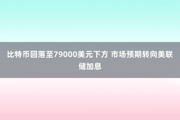 比特币回落至79000美元下方 市场预期转向美联储加息