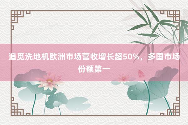追觅洗地机欧洲市场营收增长超50%，多国市场份额第一