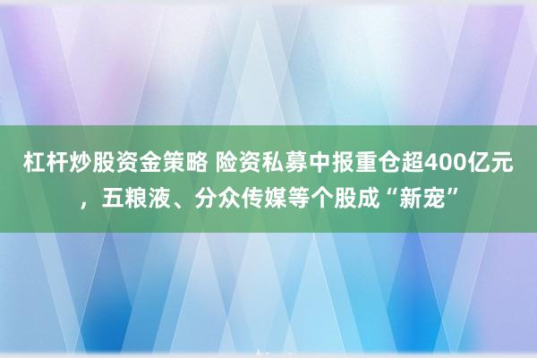 杠杆炒股资金策略 险资私募中报重仓超400亿元，五粮液、分众传媒等个股成“新宠”