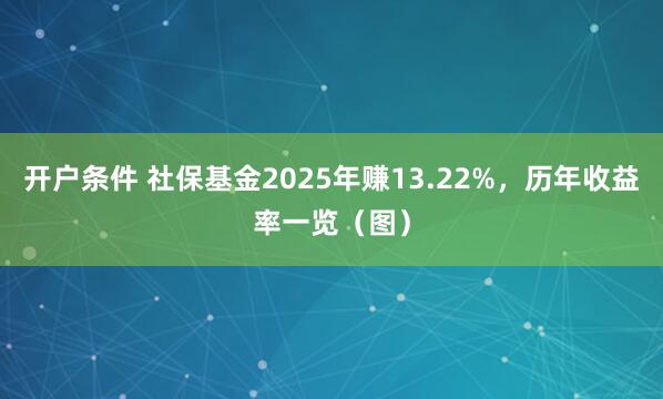 开户条件 社保基金2025年赚13.22%，历年收益率一览（图）