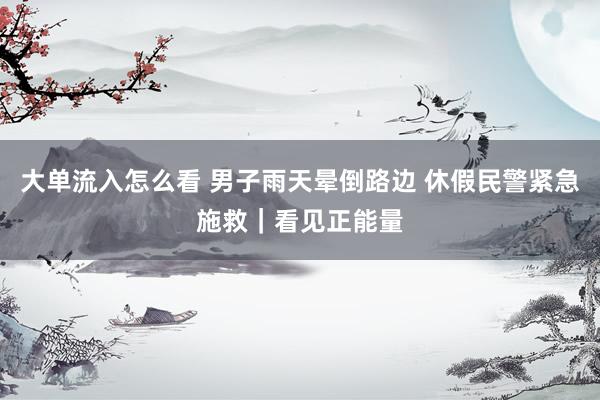 大单流入怎么看 男子雨天晕倒路边 休假民警紧急施救｜看见正能量