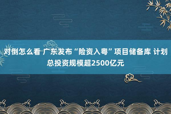 对倒怎么看 广东发布“险资入粤”项目储备库 计划总投资规模超2500亿元